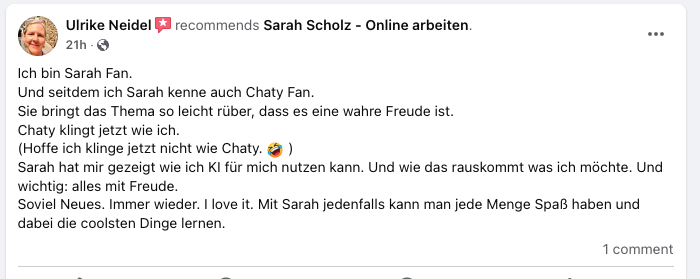 Facebook-Empfehlung: Chaty klingt jetzt wie ich